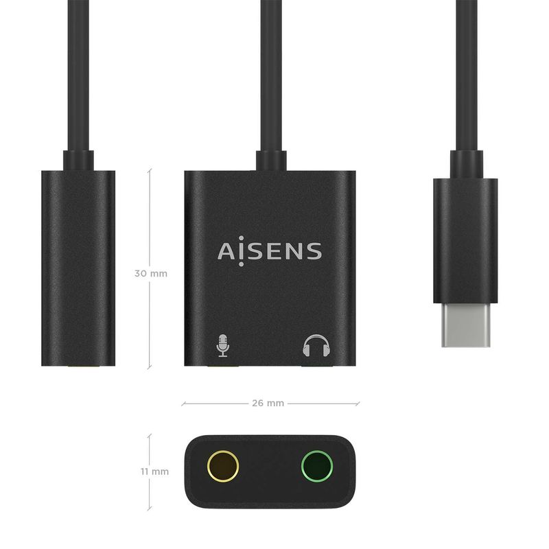 Convertitore-audio-da-USB-C-a-Aisens-48KHz---USB-C-M-2xJACK-3.5-H---10-cm---Colore-nero