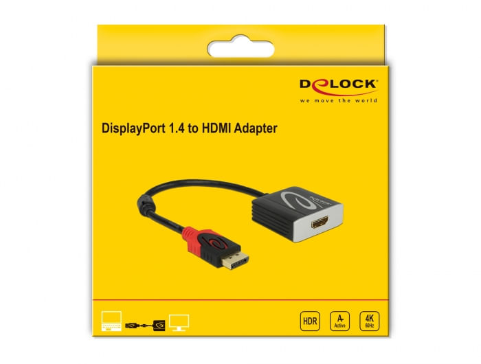 Delock-Adattatore-attivo-da-DisplayPort-1.4-a-HDMI-4K-60-Hz--HDR-