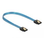 DeLOCK SATA 6 Gb/s Cable UV glow effect - SATA-Kabel - Serial ATA 150/300/600 - SATA bis SATA - 20cm - Blau (82121)