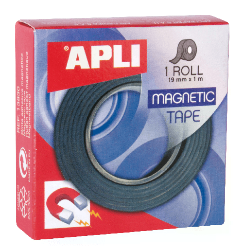 Nastro-adesivo-magnetico-Apli-19mm-x-1m---Facile-da-tagliare-e-incollare---Ideale-per-artigianato-e-organizzazione---Nero