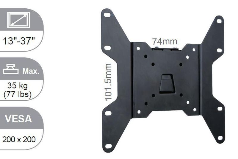 Vivolink-VLMW1337-Supporto-TV-a-parete-94-cm-37-Nero--Wall-mount-small-slim-from---VESA-50x50-to-200x200-.---Warranty-14