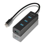 AXAGON Hub di interfaccia Axagon HUE-S2C USB 3.0 (3.1 Gen 1) Type-C 5000 Mbit/s Nero (HUE-S2C)