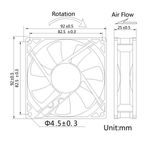 Ventola-92X92X25-12-Volt-Connettore-3-Fili-Con-Viti-Incluse