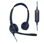 JPL JPL-502S-USB Auricolare Cablato A Padiglione Ufficio USB tipo A Nero Blu (JPL 502S BINAURAL USB HEADSET)