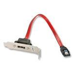 Lindy 0.25m SATA-eSATA M/F cavo SATA 0,25 m SATA 7-pin Nero, Rosso