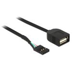 Neutra Cavo Adattatore Usb 2.0 Femmina - Pin 4 Poli Cm 40