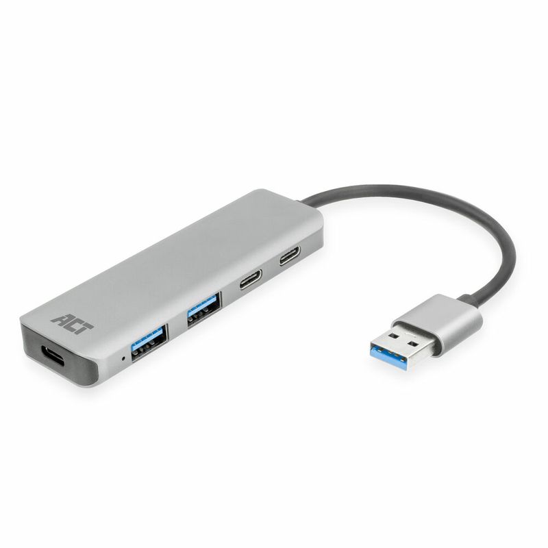 Hub-di-interfaccia-ACT-AC6125-USB-3.2-Gen-1--3.1-Gen-1--Tipo-A-5000-Mbit-s-Grigio