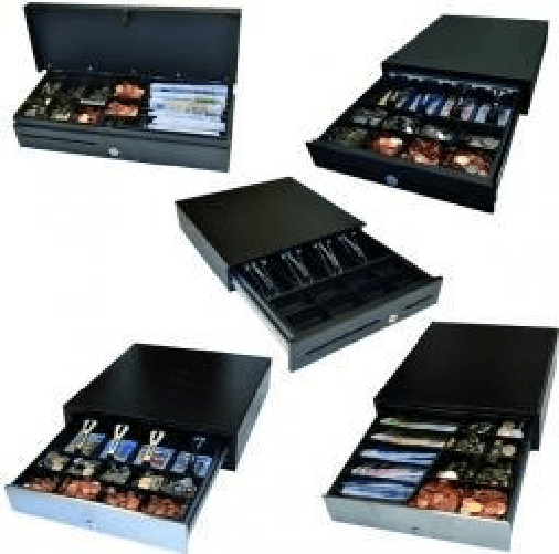 ECD460-Flip-Lid-Cash-Drawer---Black-SS-Front-460-x-170-x---100-RJ11-cable-24v---Warranty-12M