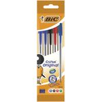 BIC Cristal Original, Penne a Sfera in Colori Assortiti (Punta 1mm), Confezione da 5