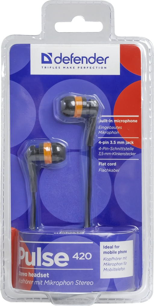 Auricolare-per-dispositivi-mobili-Defender-Pulse-420-nero---arancione-in-ear