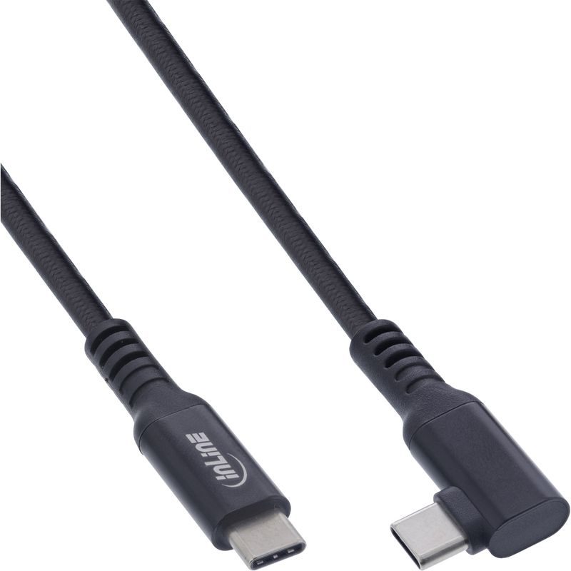 Cavo-USB-3.2-Gen.1---USB-C-maschio-maschio-angolato-per-VR---nero---5m---5-m---USB-C---USB-C---USB-3.2-Gen.