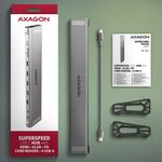 AXAGON-HMC-10HLS-hub-USB-5Gbps-4x-USB-A-HDMI-4k-60Hz-RJ-45-GLAN-SD-mSD-PD-100W-cavo-25cm