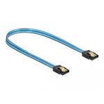 DeLOCK SATA 6 Gb/s Cable UV glow effect - SATA-Kabel - Serial ATA 150/300/600 - SATA bis SATA - 50cm - Blau (82130)