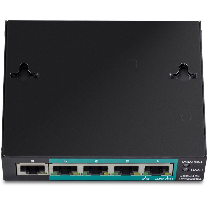 Trendnet-TE-FP051-switch-di-rete-Non-gestito-Fast-Ethernet-10-100-Supporto-Power-over-Ethernet-PoE-Nero--5-Port-Fast-Eth