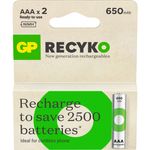 GP-Battery-Recyko-Batteria-Ricaricabile-15V-Mini-Stilo-AAA-650mAh--Confezione-2-Pezzi-