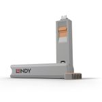 Lindy-40428-clip-sicura-Chiave-bloccaporta-USB-tipo-C-Grigio-Arancione-4-pz--Port-blocker-key-Grey-Orange---4-pcs-40428-