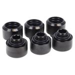 Alphacool 1012838 Prolunga (Alphacool Eiszapfen 16mm Deep Black Hard Tube Compression Fittings - Six Pack)