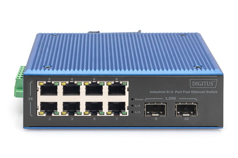 Digitus-Switch-Fast-Ethernet-industriale-a-82-porte--INDUSTRI-82-PORT-FAST-E-SWITCH---8-PORT-FE-RJ452-GE-SFP-PORTS-