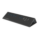 LC-Power LC-HUB-ALU-2B-10 hub di interfaccia USB 3.2 Gen 1 (3.1 Gen 1) Micro-B 5000 Mbit/s Nero