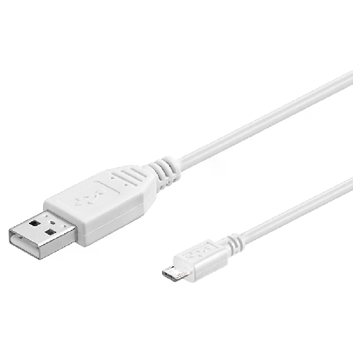 Cavo-Di-Connessione-Micro-Usb-B---Lunghezza-Cm.-60-Schermato-Bianco