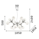 Sospensione-Contemporanea-Nodi-Metallo-Bianco-15-Luci-E14