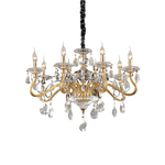 Lampadario-Classico-Negresco-Metallo-Cristallo-Oro-8-Luci-E14