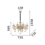 Lampadario-Classico-Negresco-Metallo-Cristallo-Oro-8-Luci-E14