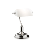 Ideal Lux Lampade Da Scrivania - Ufficio Classico Lawyer Metallo Cromo 1 Luce E27