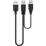 EsseShop Cavo Splitter Alimentazione Usb 2.0 Connettori 2Xa Maschio - 1Xa Femmina