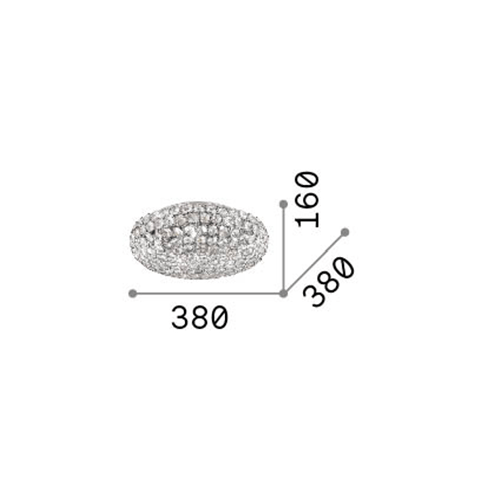 Plafoniera-Contemporanea-King-Metallo-Cristallo-Cromo-5-Luci-G9-3W-3000K