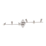 Ideal Lux Plafoniera Moderna Alfa Metallo Cromo 6 Luci Gu10 7W 3000K Luce Calda