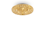 Ideal Lux Plafoniera Contemporanea King Metallo-Cristallo Oro 5 Luci G9 3W 3000K