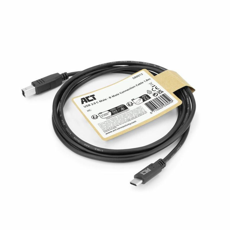 Cavo-ACT-USB-2.0-da-USB-C-a-USB-B-18-metri