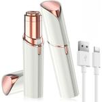 Epilatore Viso Donna Senza Fili, Luce Led, Dispositivo Depilazione Indolore per Labbra, Baffi, Mento, Bianco e Oro Rosa