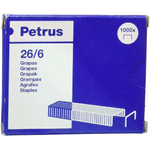 Petrus Staples 26/6 zincato - Fino a 30 fogli - Scatola da 1000 punti metallici - Pin da 6 mm