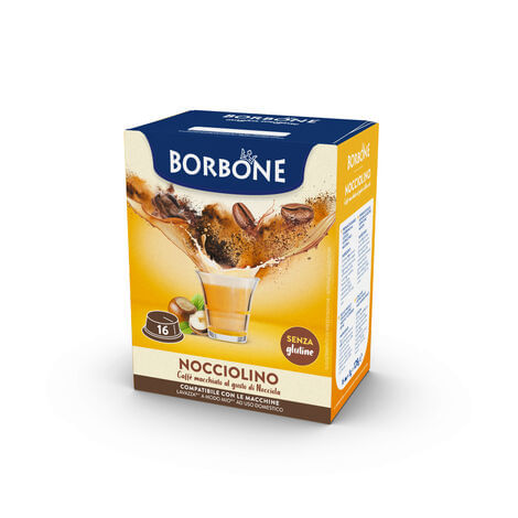 CAFFE-ALLA-NOCCIOLA-CAFFE-BORBONE-NOCCIOLINO---16-CAPSULE-COMPATIBILI-A-MODO-MIO-da-8g