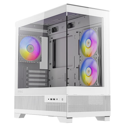 Antec-CX500M-RGB-Gaming-Case-w--Glass-Side---Front-Micro-ATX-3x-RGB-Fans-LED-Button-410mm-GPU-Support-USB-C-White