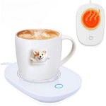 Scalda Tazza Elettrico, Scaldatazze per Caffè, Tè e Latte con Termostato Intelligente, Portatile per Casa e Ufficio (Bianco)