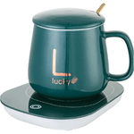 Scalda Tazza Elettrico, Scaldatazze per Caffè, Tè e Latte con Termostato Intelligente, Portatile per Casa e Ufficio (Verde)