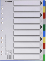 Esselte-713-Busta-da-10-Divisori-in-Plastica---10-Schede---5-Colori---Multi-foro---Formato-Folio