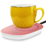 Scalda Tazza Elettrico, Scaldatazze per Caffè, Tè e Latte con Termostato Intelligente, Portatile per Casa e Ufficio (Rosa)