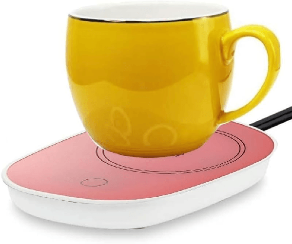 Scalda Tazza Elettrico, Scaldatazze per Caffè, Tè e Latte con Termostato Intelligente, Portatile per Casa e Ufficio (Rosa)