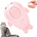 Spazzola a Vapore Per Gatti Cani, Elettrica 3in1 Toelettatura Animali, Rimozione Peli, Massaggio, Autopulente, Ricarica USB