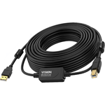 Vision TC 10MUSB/BL/2 cavo USB 10 m USB 2.0 USB A USB B Nero (VISION Professional installation-grade USB 2.0 active cabl