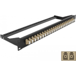 Delock - Patch Panel - Rack montierbar - LC Duplex MM X 24 - Schwarz, beige - 1U - 48,3 cm (19") (43388)