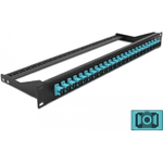 Delock - Patch Panel - Rack montierbar - SC MM X 24 - Schwarz, Aquamarin - 1U - 48.3 cm (19")