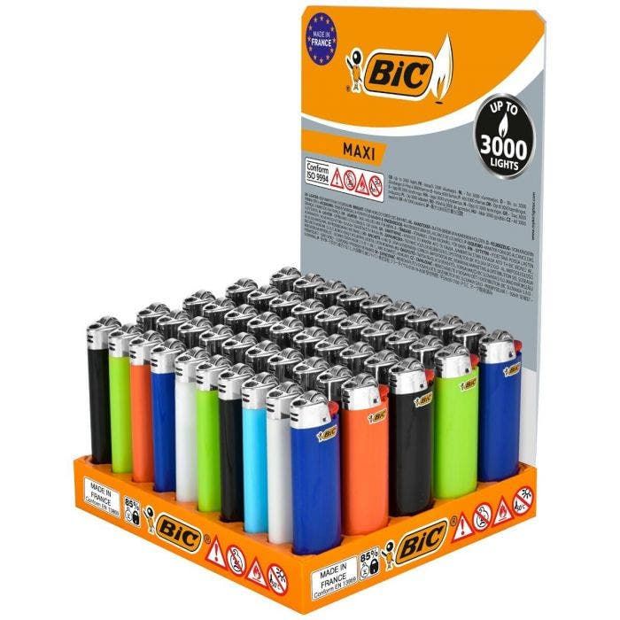 BIC-ACCENDINI-MAXI-BIC-J26-S-REGOLATORE-usa-e-getta-C.R.--50PZ-