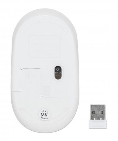 Manhattan-190152-mouse-Mano-destra-RF-Wireless-Ottico-1000-DPI--PERFORMANCE-USB-WIRELESS-MOUSE----2.4GHZ-WHITE-USB-A-100