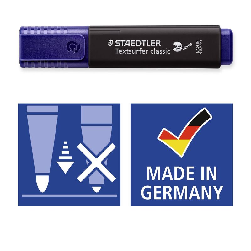 Staedtler-Textsurfer-Classic-364-Pennarello-fluorescente-vintage---Punta-a-scalpello---Corsa-tra-1-e-5-mm---Inchiostro-a-base-d-acqua---Colore-nero