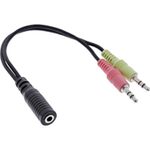 InLine Cavo adattatore per cuffie audio - 2x 35 mm maschio a 35 mm femmina OMTP - 015 m